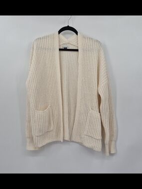 American Eagle Open Front Knit Cardigan Women's M Cream NWOT Cozy